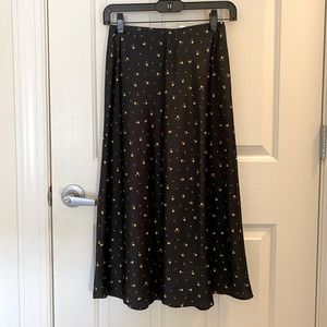 abercrombie black midi skirt